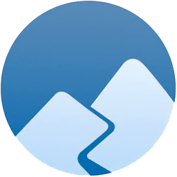 Aerial for Windows app icon: a blue circle with a white mountain-shaped A
